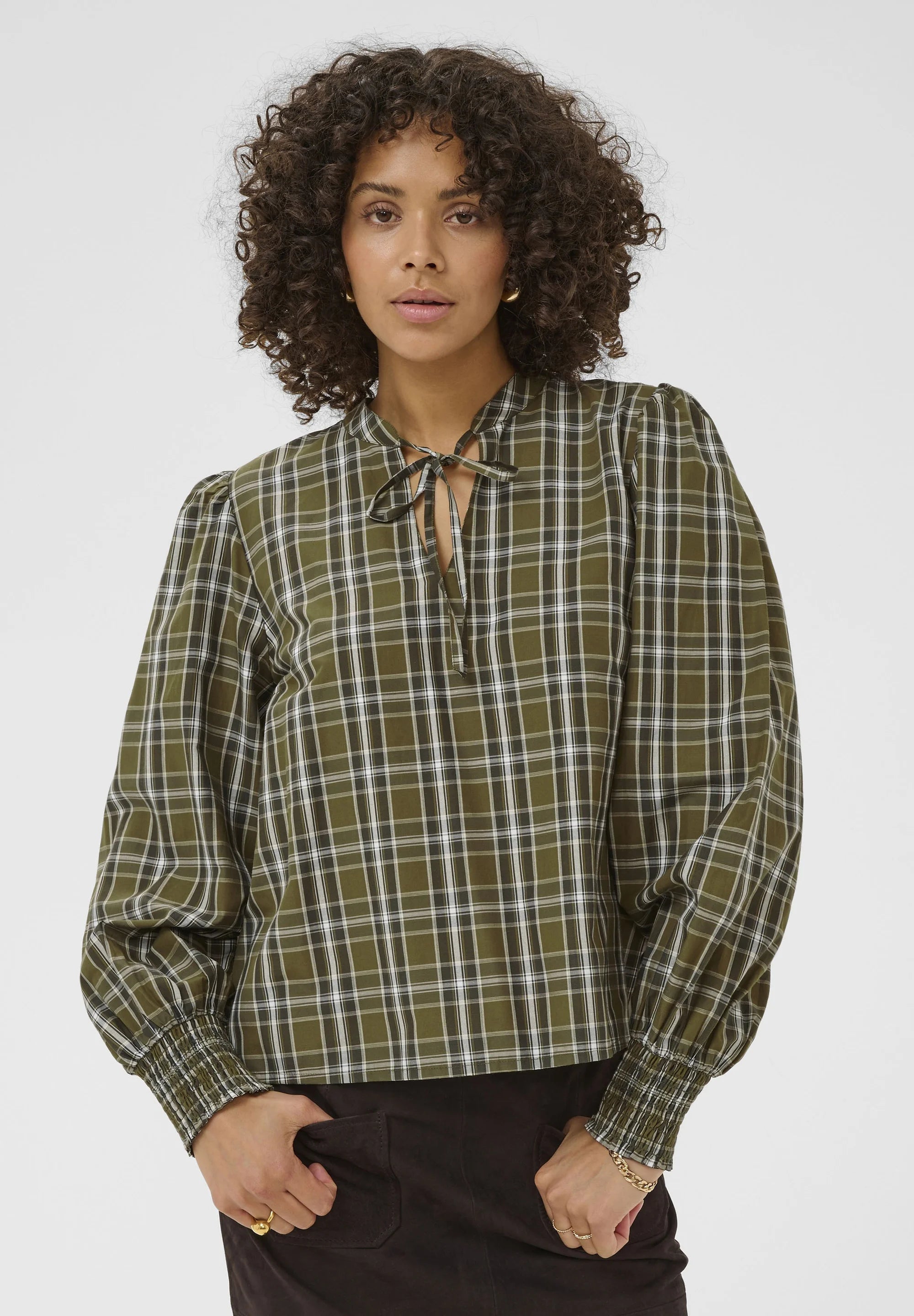 Kaffe KACHRIS SHIRT BLOUSE - Blouse - green check