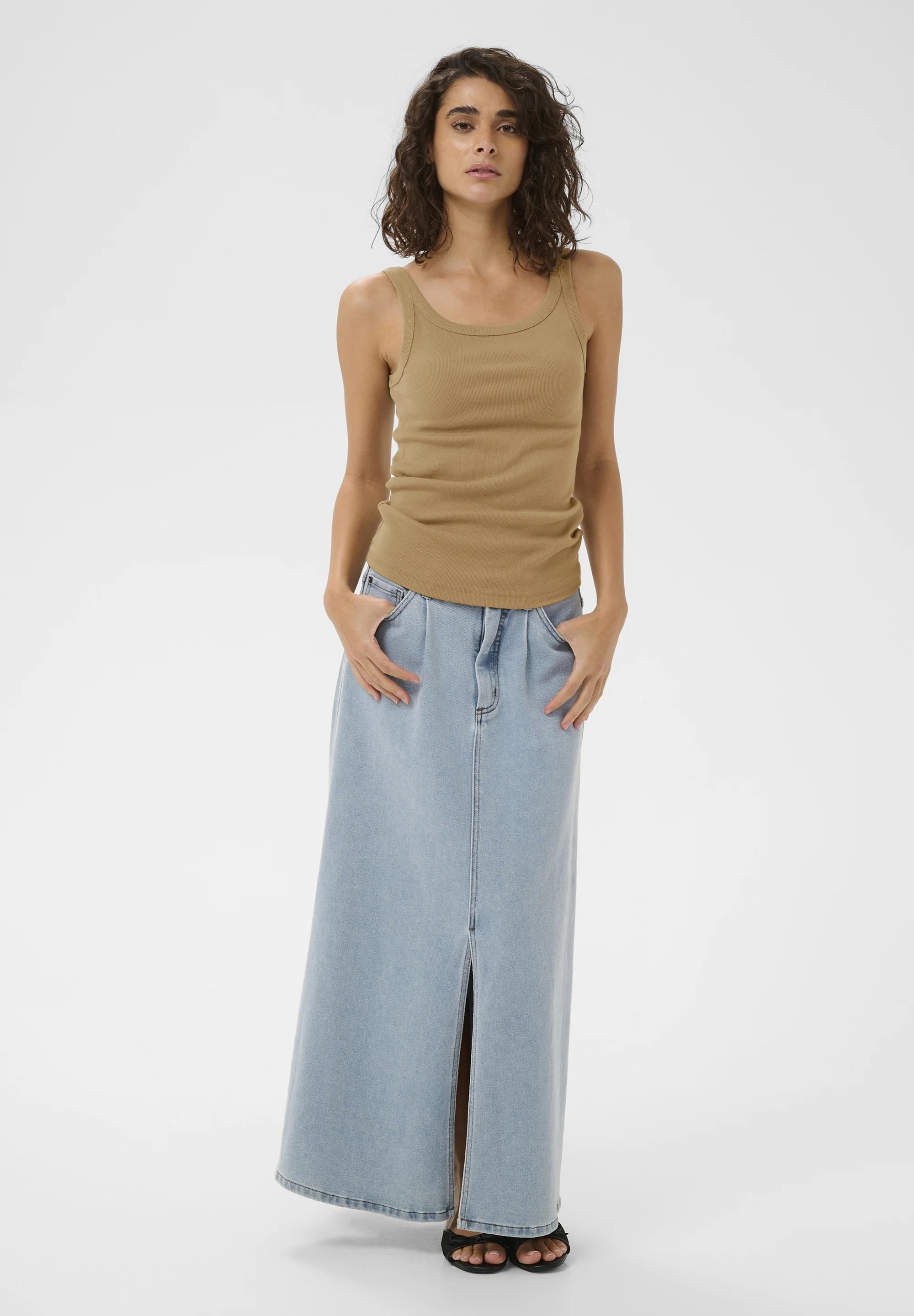 KAFFE KACARNA TANK TOP - Top - petrified oak