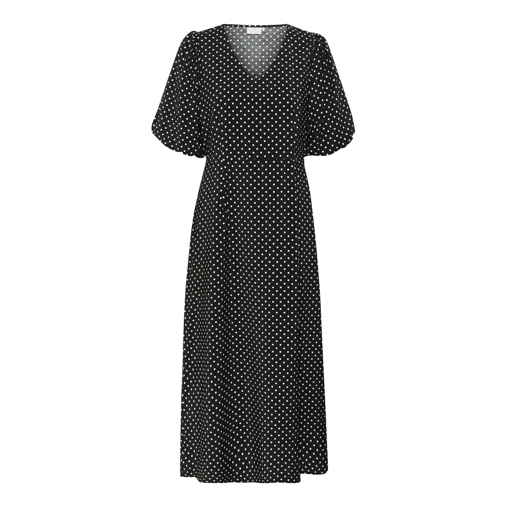 KAFFE Gwen Polka Dot Flared Dress