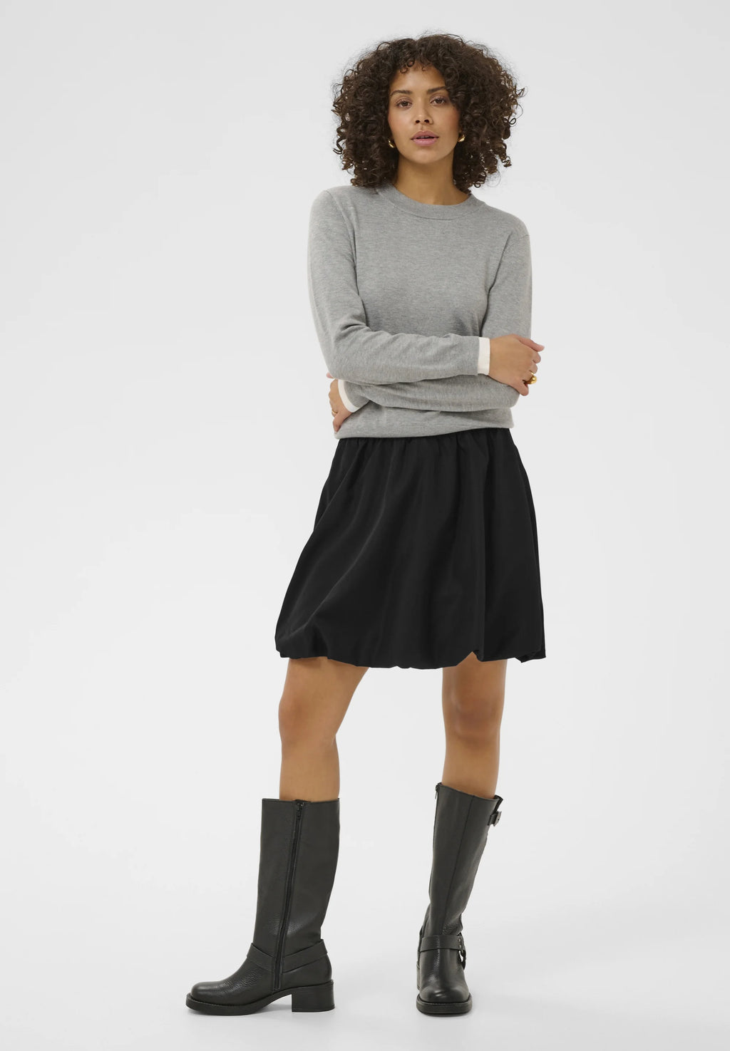 Kaffe KAKIRSTEN - Puffball skirt - black deep
