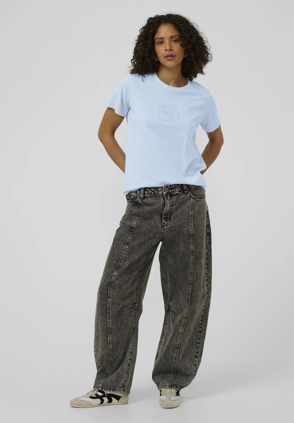 Kaffe KAJEAN - Print T-shirt - powder blue