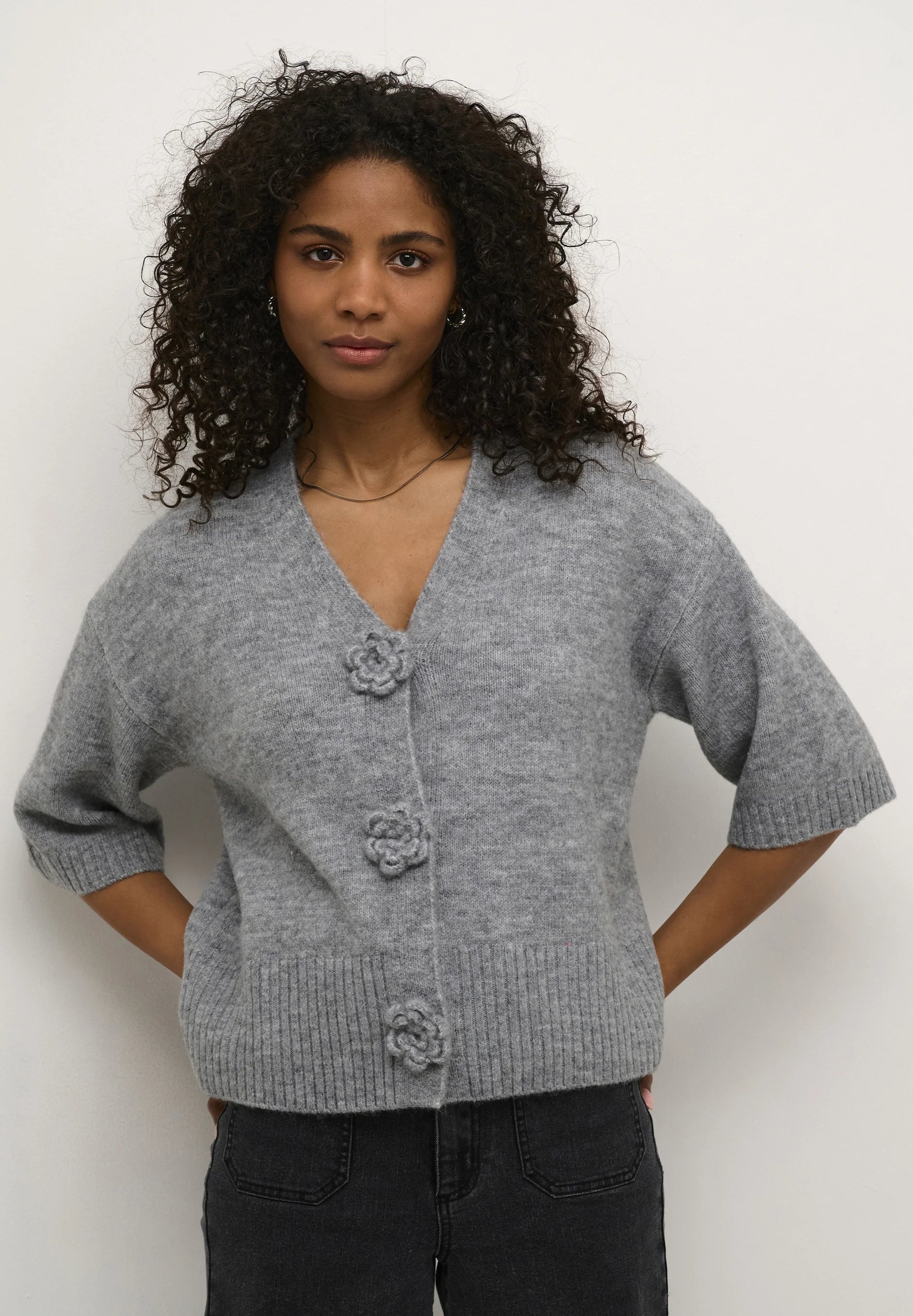 Kaffe KAROSIE CARDIGAN - Cardigan - grey melange