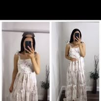 danity Paris cream and lilac dress