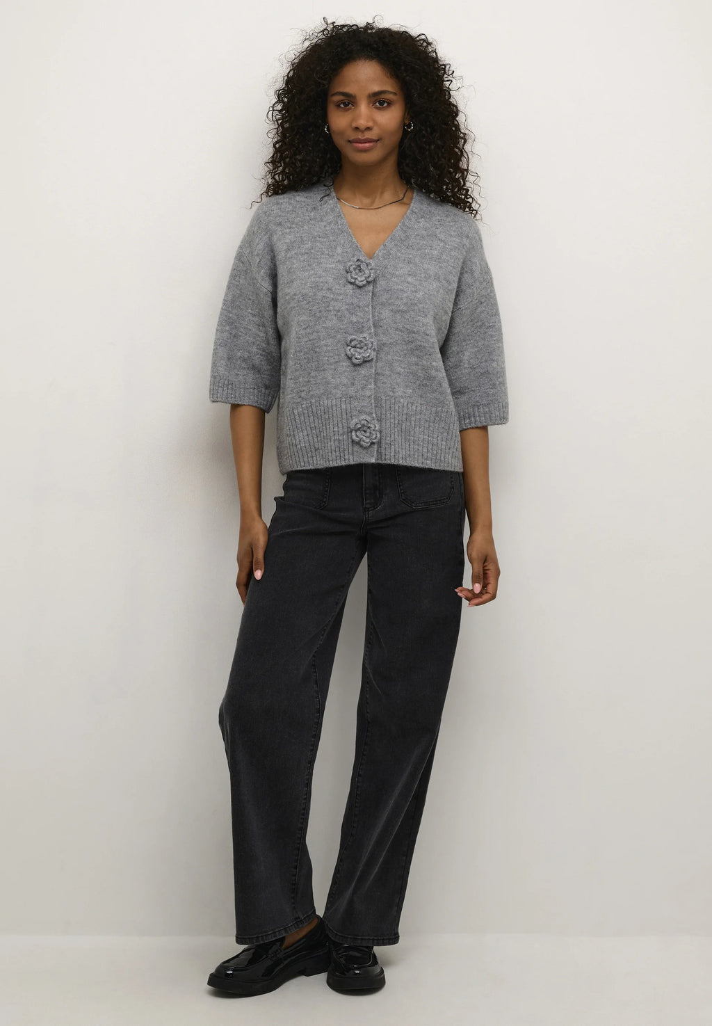 Kaffe KAROSIE CARDIGAN - Cardigan - grey melange