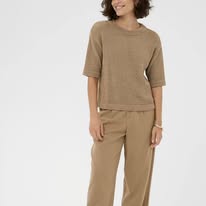 Kaffe Sevita Half Sleeve Jumper Tan