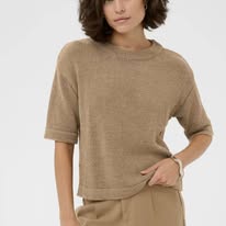 Kaffe Sevita Half Sleeve Jumper Tan