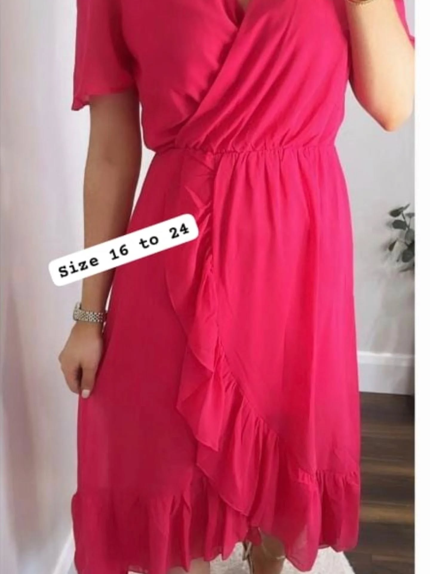 Amber pink elastic waiste dress - PLUS SIZES