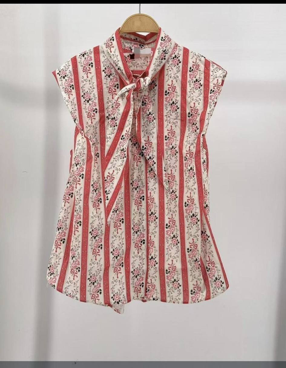 Papillonne flower print cotton blouse