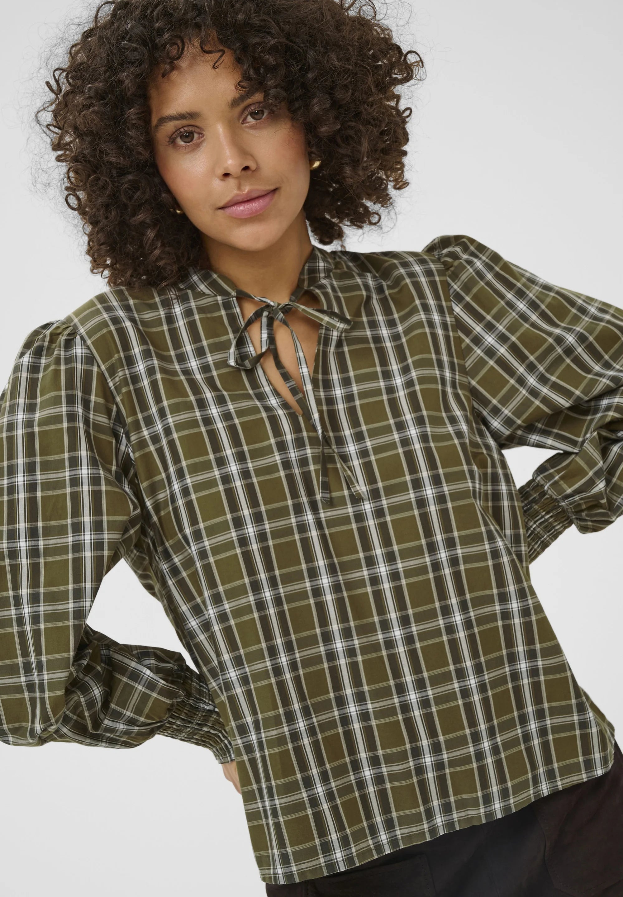 Kaffe KACHRIS SHIRT BLOUSE - Blouse - green check