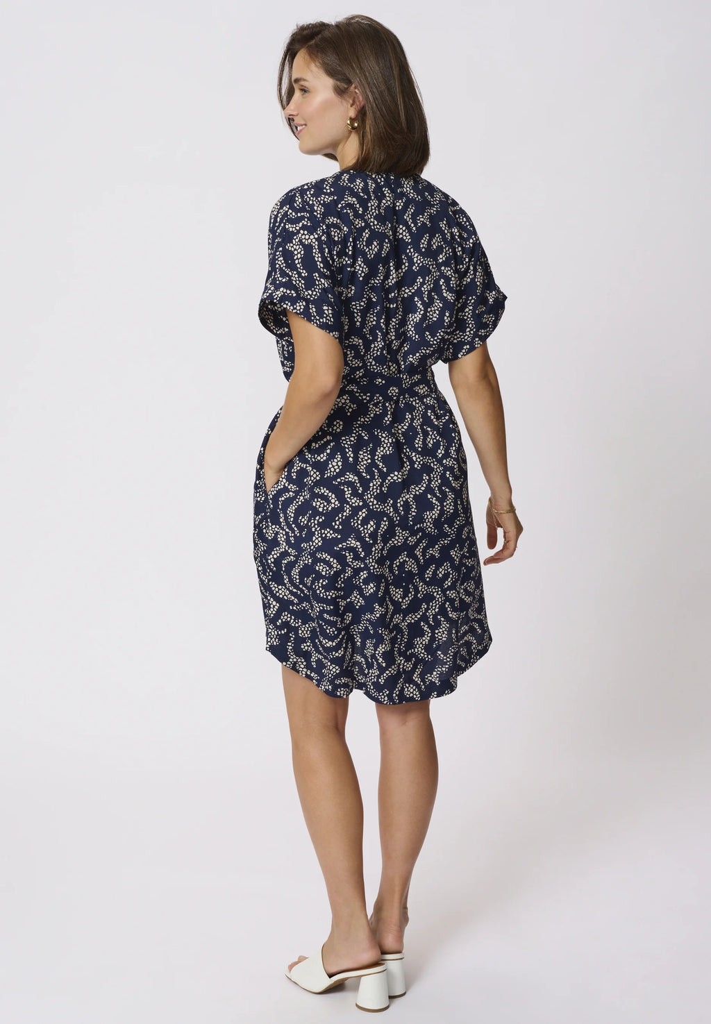 Kaffe KABARTON - Shirt dress - midnight marine lace print