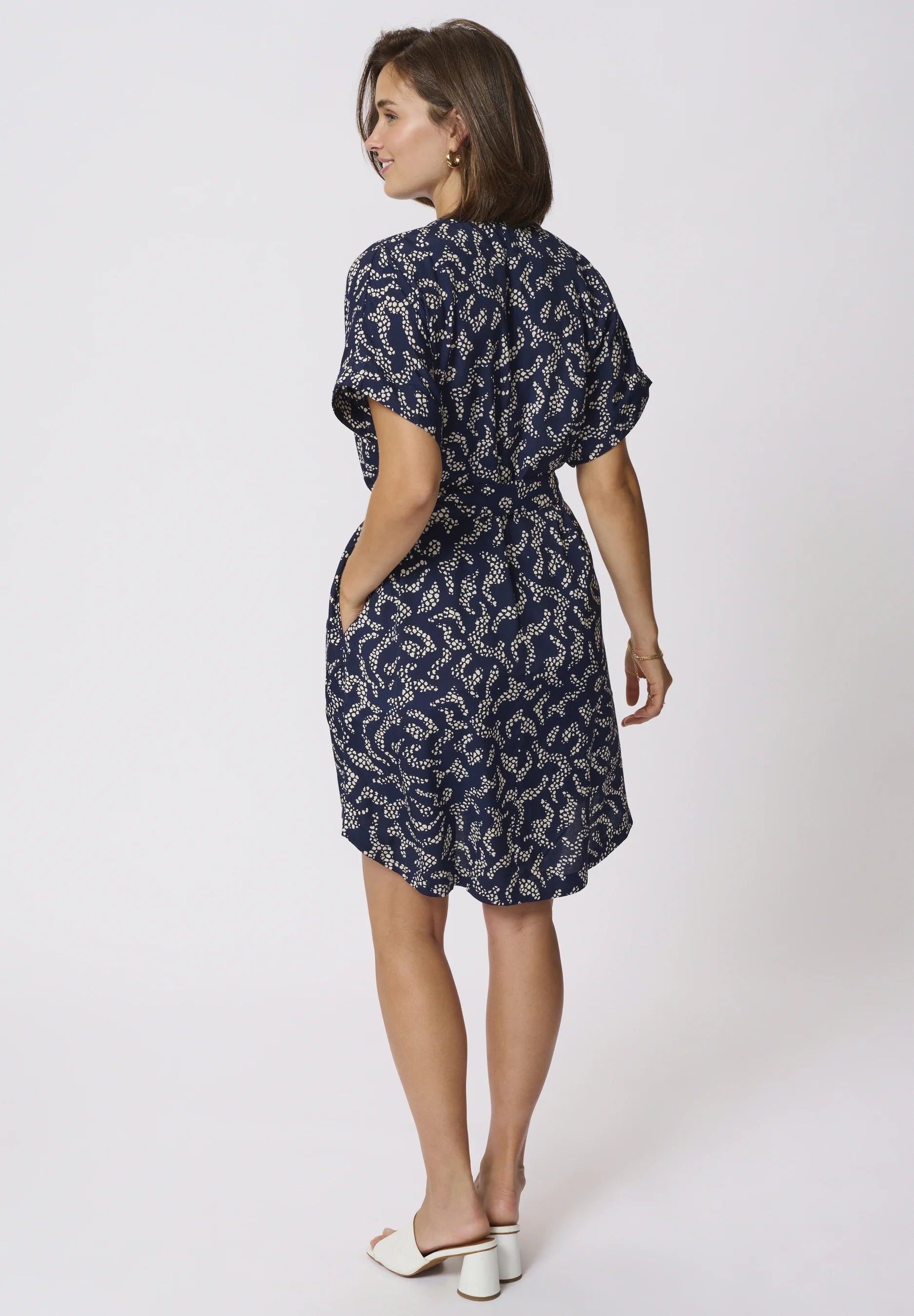 Kaffe KABARTON - Shirt dress - midnight marine lace print
