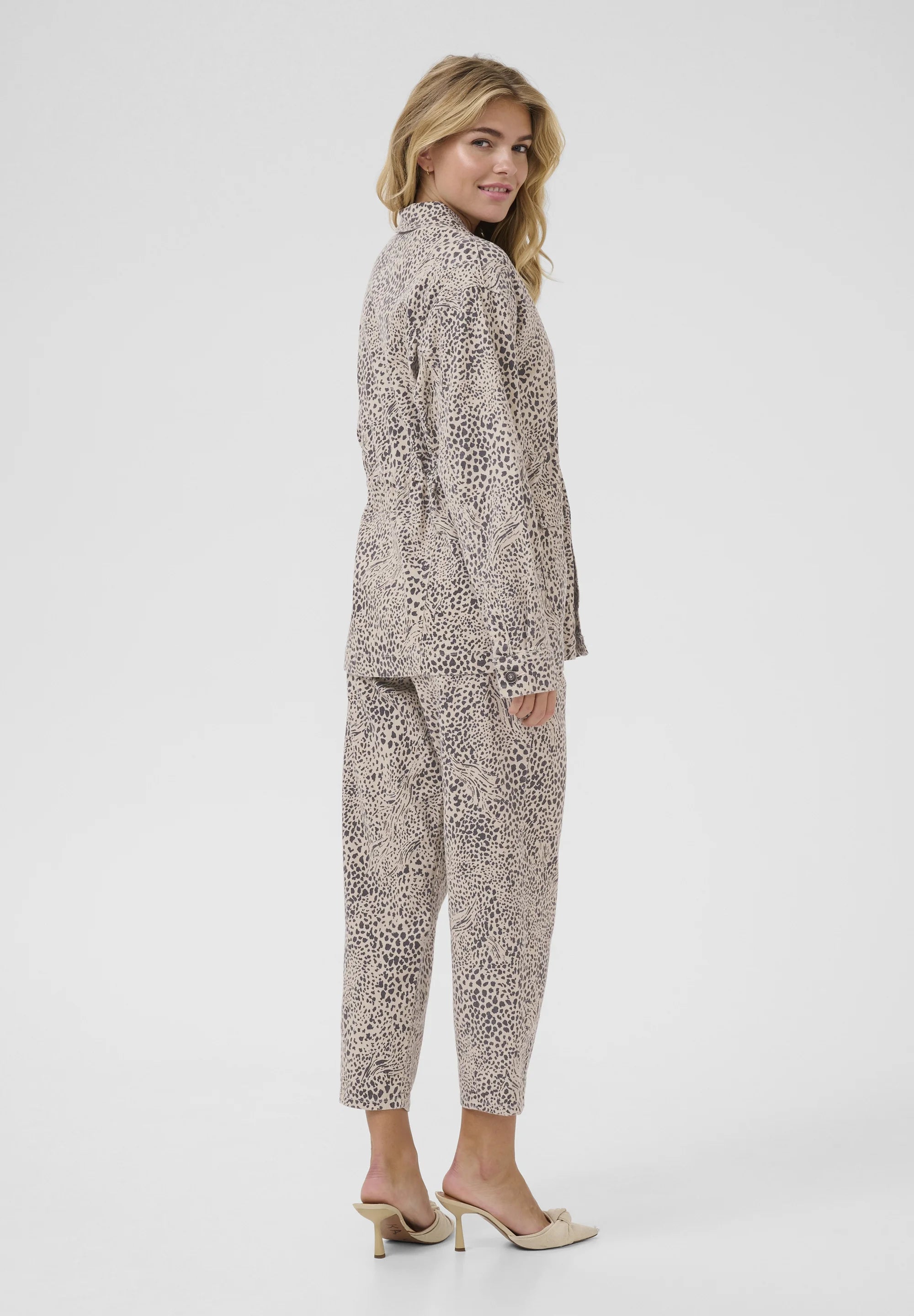 Kaffe KALISA - Denim jacket - abstract leopard