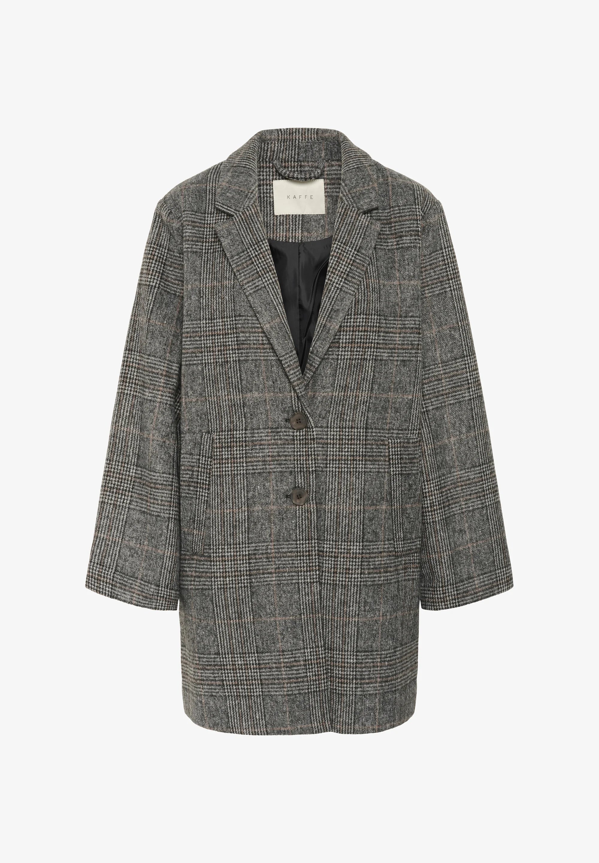 Kaffe CHECKED - Classic coat - grey prince of wales check