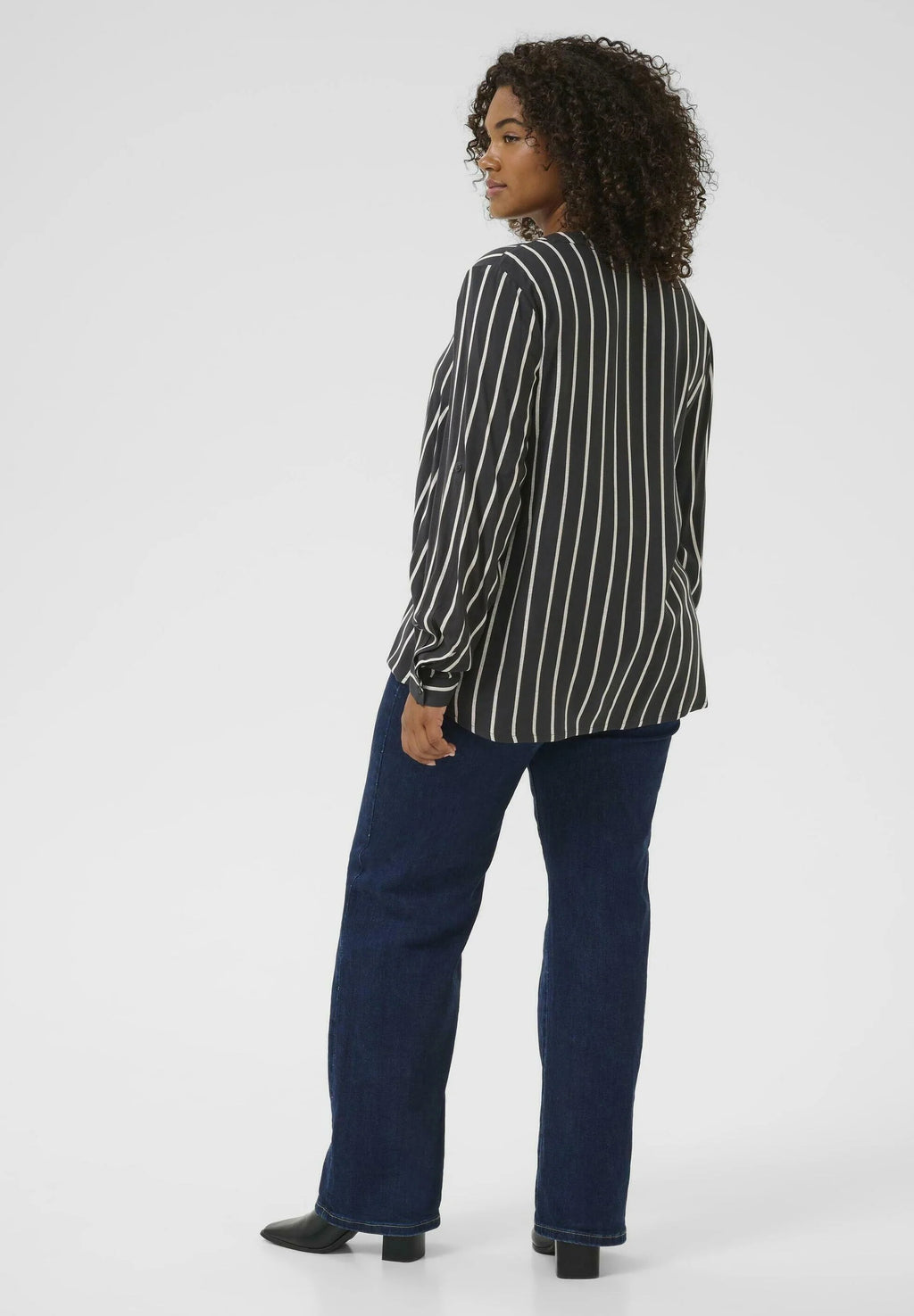 Kaffe KCSIDA - Blouse - black oyster chalk stripe