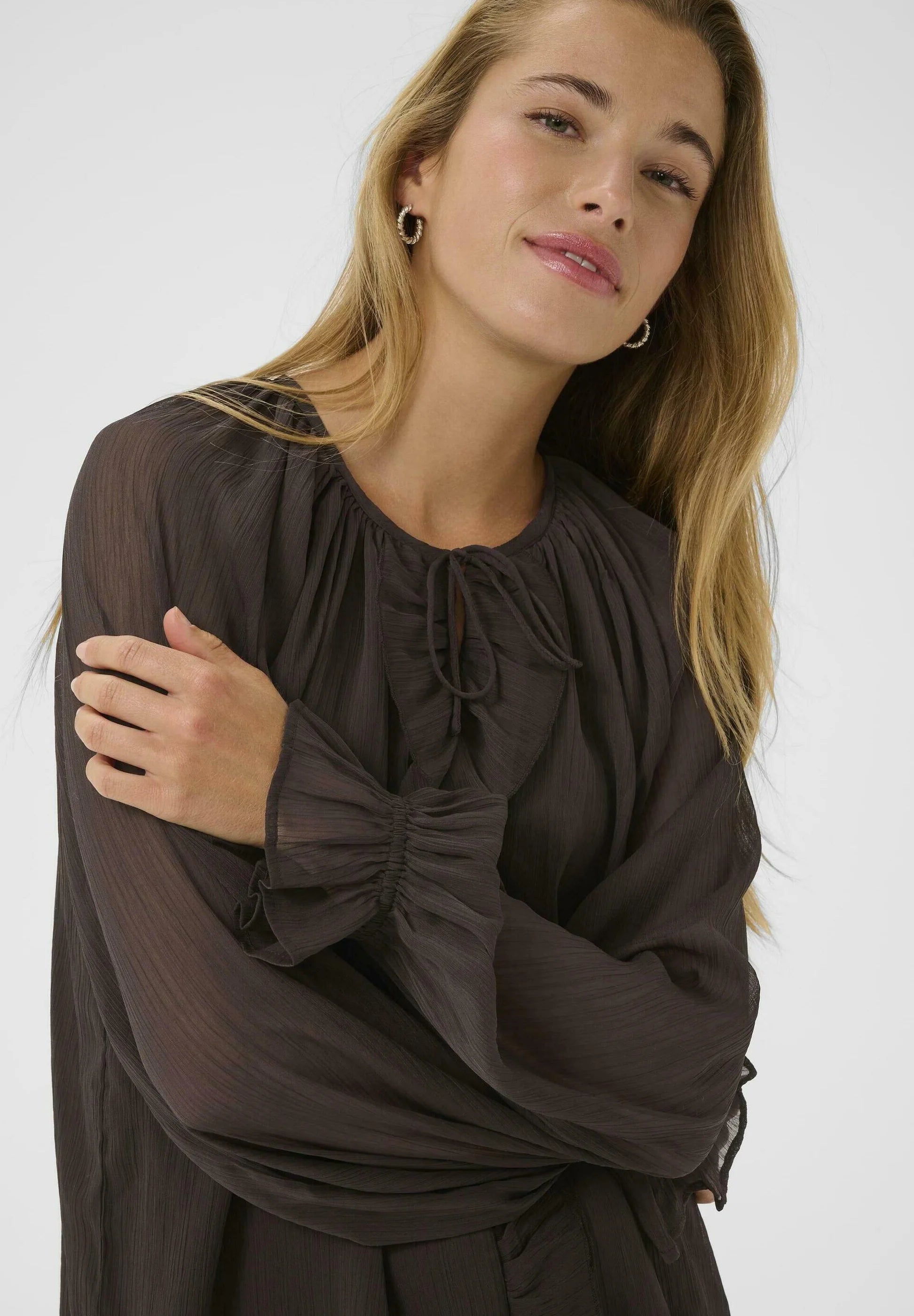 Kaffe KAMILA CHIFFON BLOUSE - Blouse - black coffee