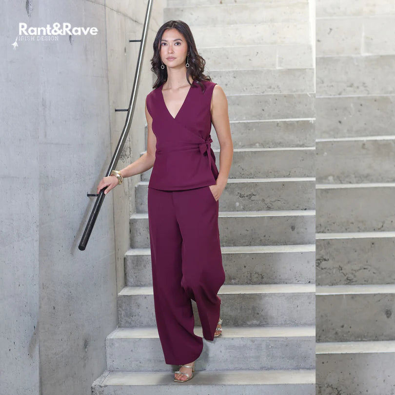 Rant & Rave Allyson Wide Leg Trouser Cranberry