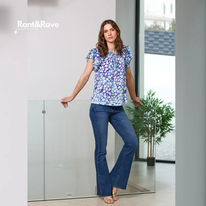 Rant & Rave Fiona Flare Jean Retro Blue