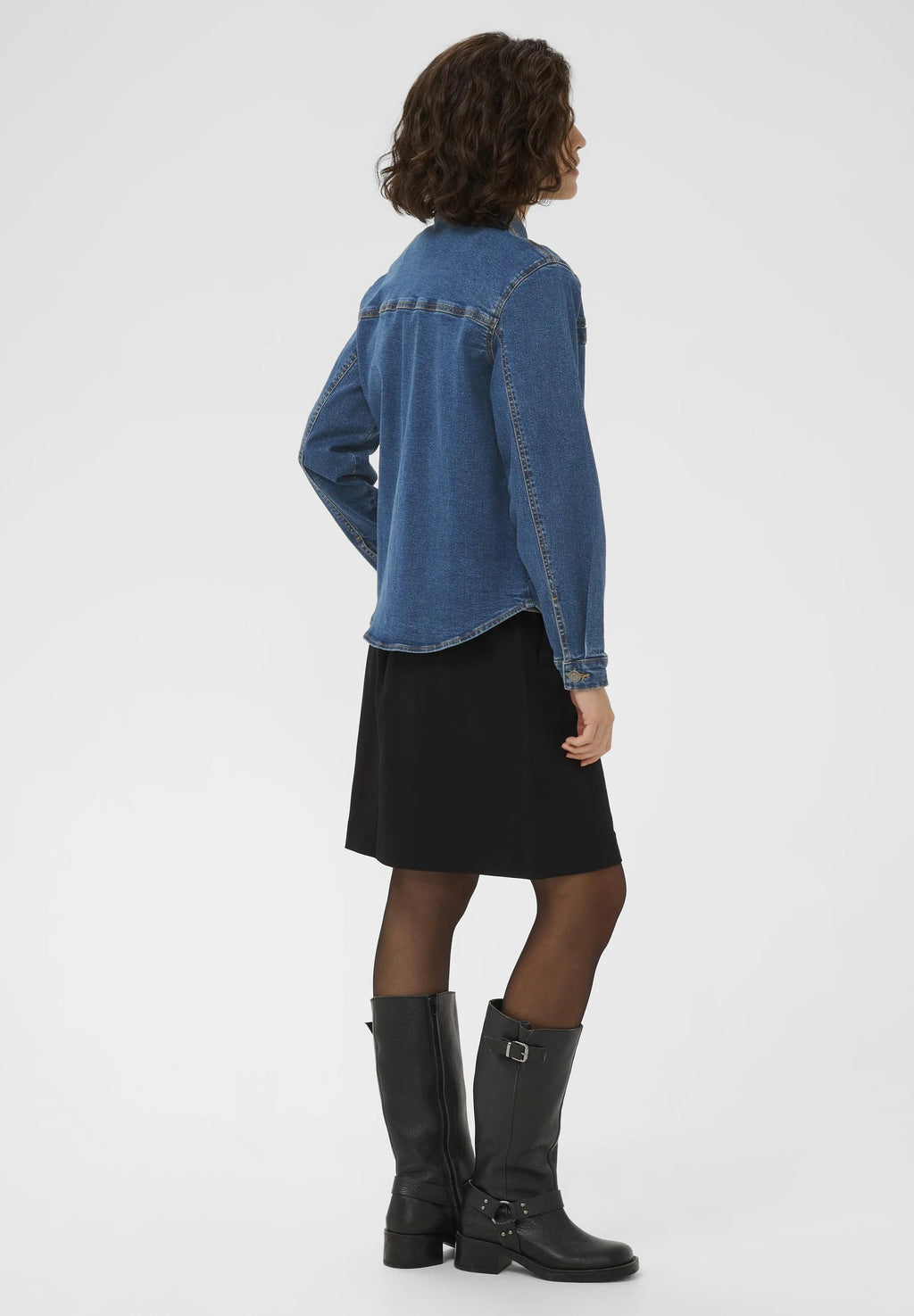 Kaffe KALENA DENIM SHIRT - Button-down blouse - medium blue denim