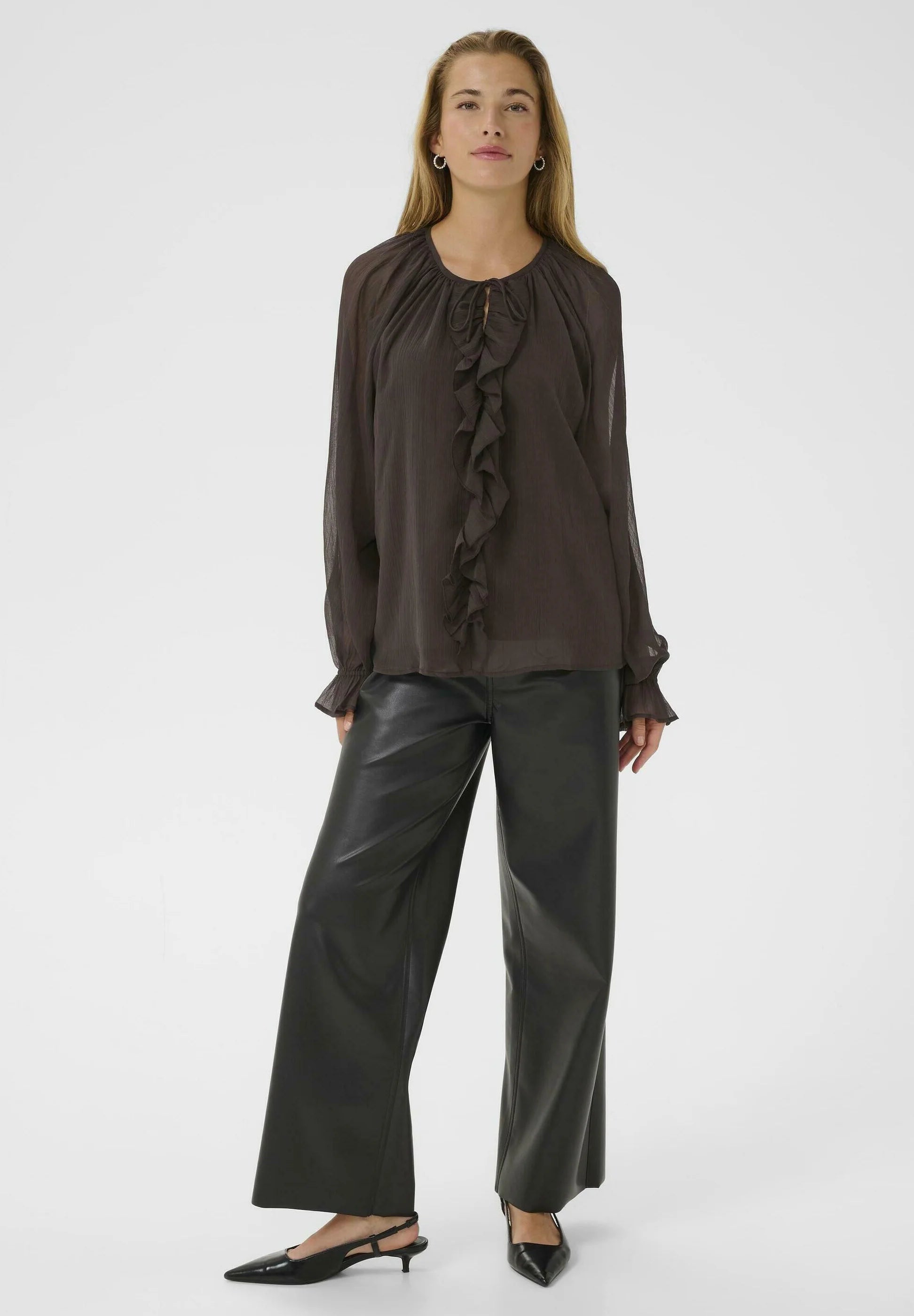Kaffe KAMILA CHIFFON BLOUSE - Blouse - black coffee