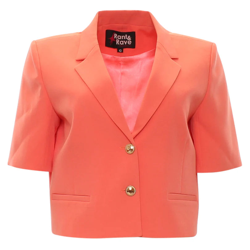 Rant & Rave Mariana Cropped Blazer Coral