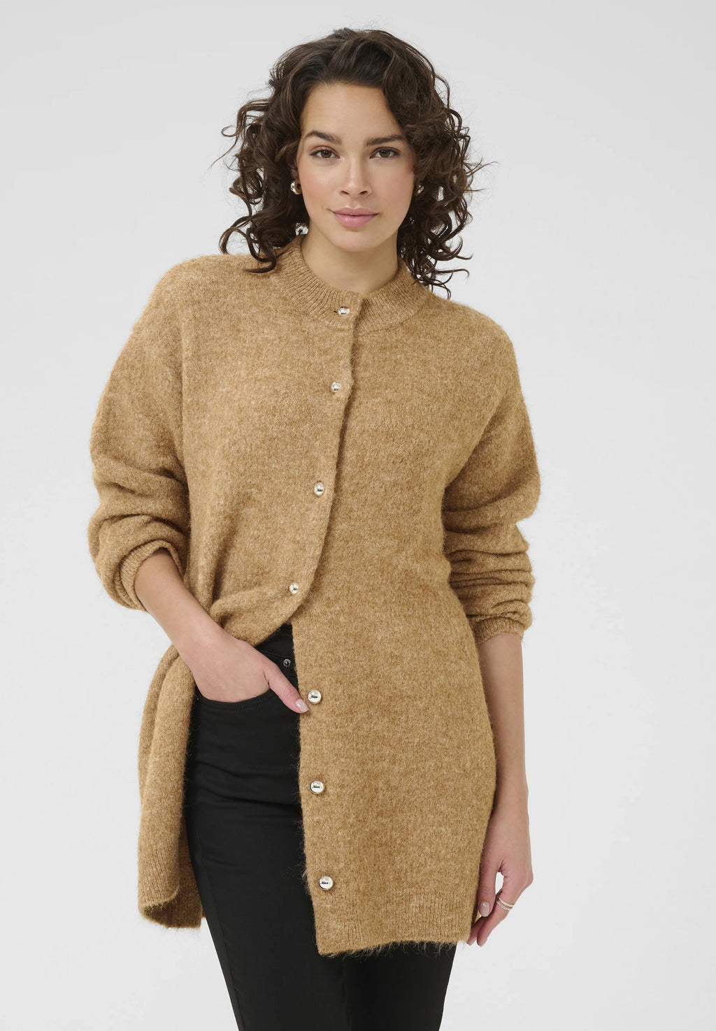 Kaffe TRUDY - Cardigan - toasted coconut melange