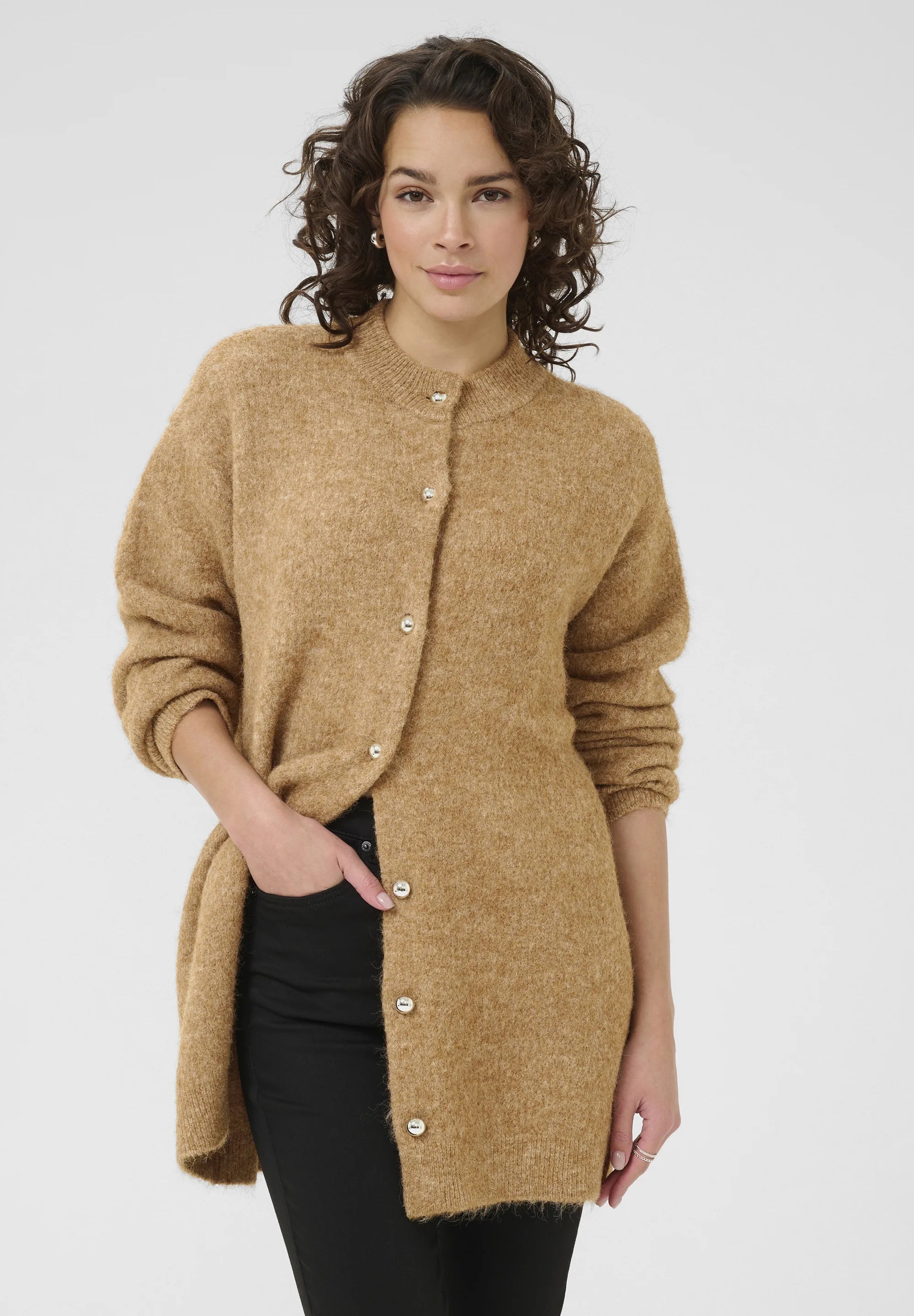 Kaffe TRUDY - Cardigan - toasted coconut melange