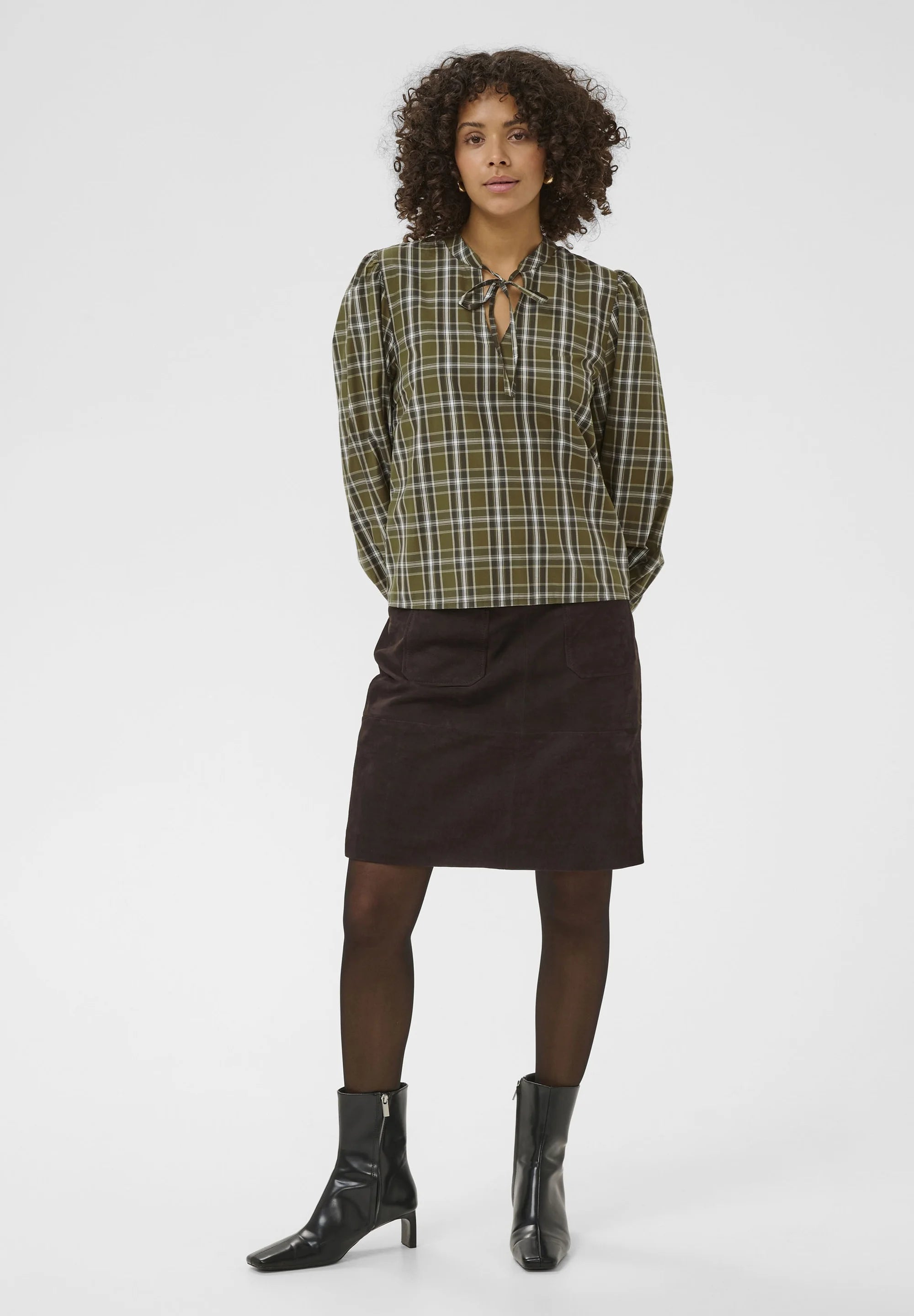 Kaffe KACHRIS SHIRT BLOUSE - Blouse - green check