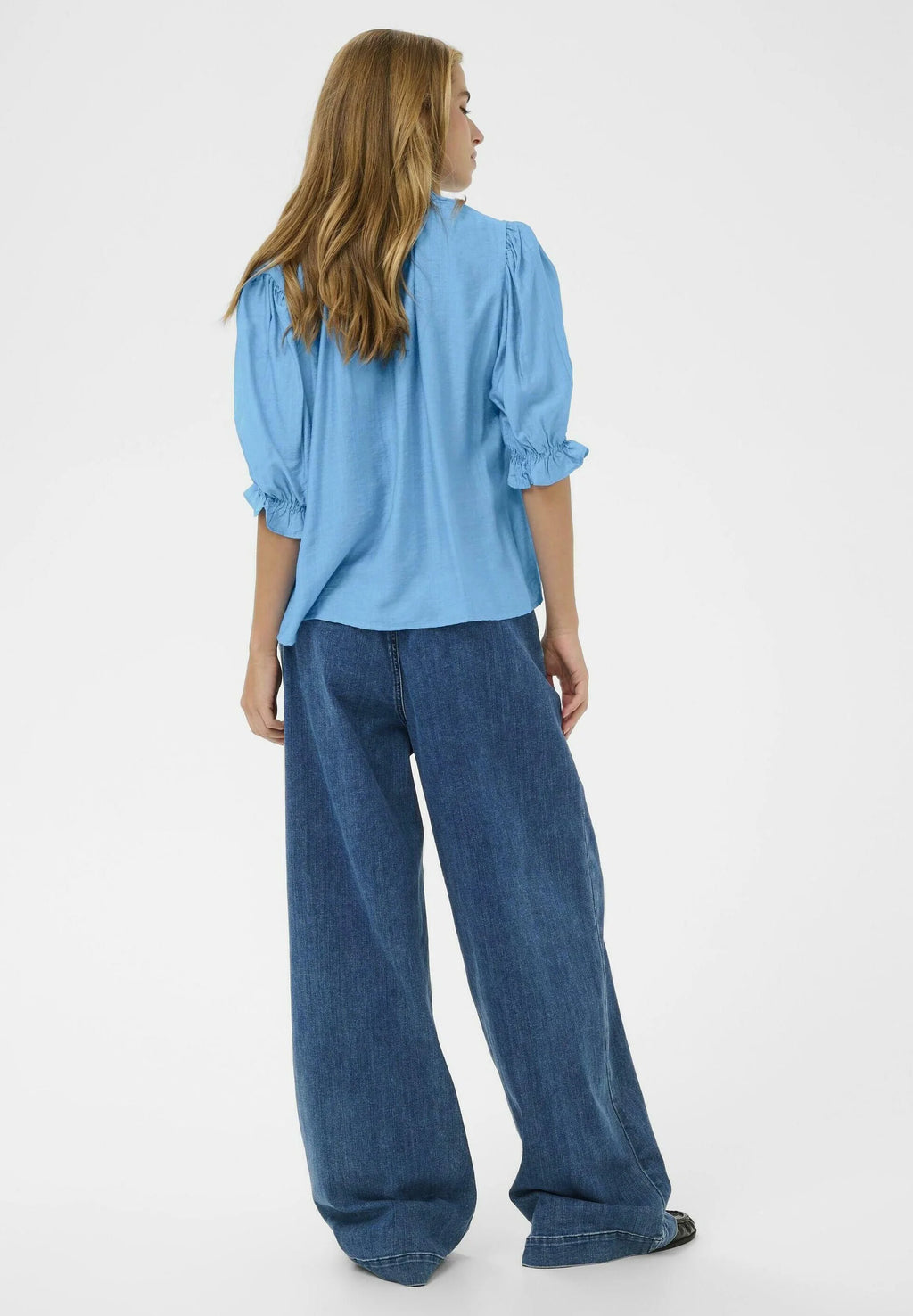 Kaffe KALUFIA FRILL - Blouse - azure blue SOLD OUT