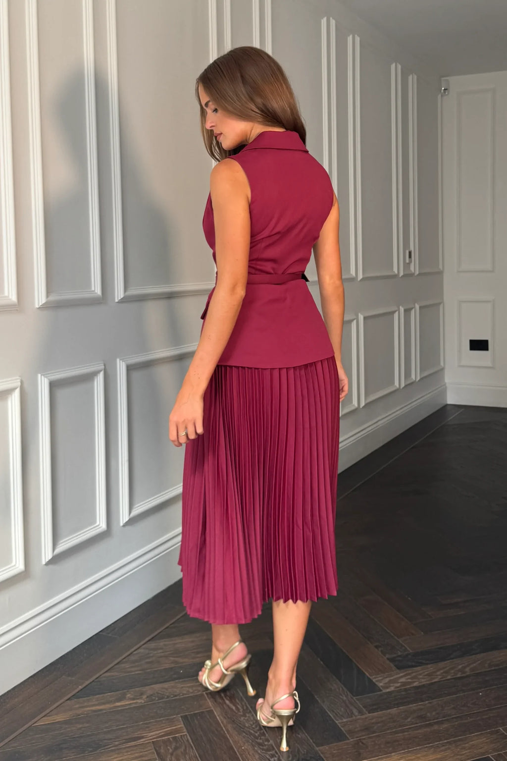 Agatha Pleated Waistcoat Dress